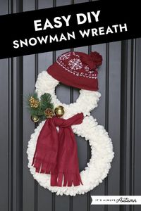 This DIY snowman wreath is super easy to make using loop yarn and supplies from the dollar store. You can make this simple craft in under an hour with our tutorial.