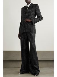 ALEXANDER MCQUEEN Double-breasted striped wool-twill blazer | NET-A-PORTER