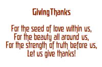 November ~ Thanks & Gratitude ~ Giving Thanks Verse