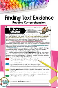 Here's a step-by-step guide for teaching students to identify text evidence and support answers to text-dependent questions with evidence from passages for responses. Teaching students to cite text evidence is easy with this step-by-step guide for busy teachers. Teach your class to refer to the reading as they answer reading comprehension questions. Great for 2nd grade, 3rd grade, 4th grade, and 5th grade students. Special education students are successful with explicit instruction.