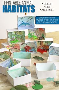 Printable 3D Box Diorama — Animal Habitat Craft