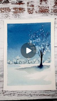 Emma Jane Lefebvre on Instagram: "Using regular old table salt to create a snowy landscape is pure magic! Give it a try and let me know how it goes in the comments below! Happy painting! 

#watercolor #watercolour #beginnerwatercolor #beginnerwatercolour #watercolortutorial"