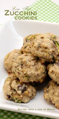 Low Fat Zucchini Cookies - great cookies used a ripe banana, 1/2 brown sugar instead of 1 cup white and whole wheat flour..nutmeg instead of cinimon and bit of vanilla..superb..made 24 large soft cookies