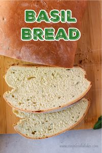 This basil bread is easy, delicious, and the perfect bread to make when you have a fresh supply of basil from the garden. #basilbread #breadwithbasil #freshbasilbread #freshbasilrecipe #basilbreadrecipe #1hourbread #onehourbread #onehourbreadrecipe #1hourbreadrecipe #yeastbread #numstheword