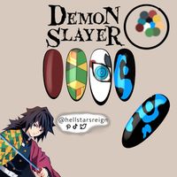 Giyu Tomioka a Hashira from Demon Slayer as a nail set