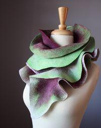 Felted scarf that looks like lettuce!