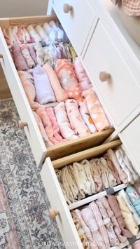 organizing my baby's nursery dresser  [ Credit: Leyla Kim ] #babydrawerorganization #nurseryorganization #dresserorganization #organizationideas #organizewithme