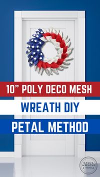 10" Poly Deco Mesh Petal Wreath - USA Flag Inspired Wreath