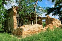 7. This old stone homestead in rural Iowa is being reclaimed by nature.