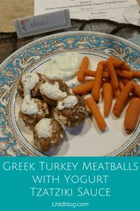 Greek Turkey Meatballs with Yogurt Tzatziki Sauce