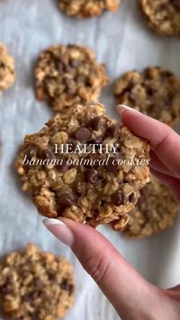 These Healthy Flourless Chocolate Chip Banana Oatmeal Cookies are made with simple ingredients and taste just like banana bread! These cookies are naturally vegan and can easily be made gluten-free by using gluten-free certified oats. Enjoy these cookies as a breakfast cookie in the morning, a snack in the afternoon or a healthy sweet treat in the evening!