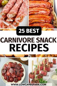 These 25 carnivore snack recipes are seriously amazing! They're super easy to make with simple ingredients, and the end result? Deliciousness overload! So, if you want some quick carnivore snack recipes, these ones are perfect for satisfying those meat cravings without any complicated cooking steps. Worth trying!