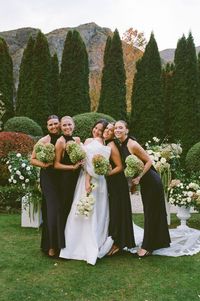 Lauren & her bridesmaid's celebrating after the ceremony. Photographer: @kerynsweeneyphotographer Venue: @winehousenz Planner: @alexandrakatecreative