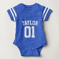 Blue Baby Sports Bodysuit Name Birth Order Age