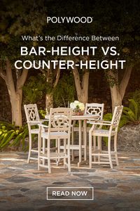 To pick the right patio furniture height for your outdoor living space, we’ve put together this handy guide that explains all three furniture heights — bar, counter, and dining — the benefits of each, styling suggestions, and answers to the questions we get asked most.