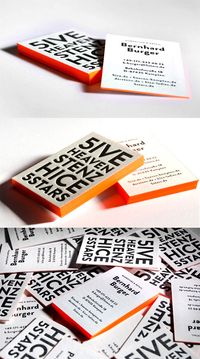 neon orange business card design