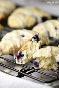 Blueberry Lemon Scones - tender flaky scones with fresh blueberries throughout and a dreamy lemony glaze!