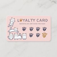 Cute Little Kitty Cat Pet Care & Grooming Loyalty Business Card Size: ' ', 3.5" x 2.0". Color: Standard Matte. Gender: unisex. Age Group: adult.