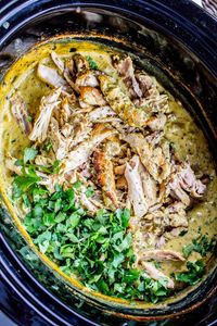 Slow Cooker Basil Chicken in Coconut Curry Sauce by thefoodcharlatan #Chicken #Basil #Slow_Cooker