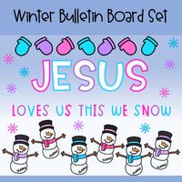 Thank you so much for checking out my product.This is the complete bulletin board set pictured. Colors may appear different on your monitor. You have the choice of "Jesus Makes Us White As Snow" "Jesus Loves Us This We Snow" or "Happy Winter"You may also insert student names on the ornaments for per...