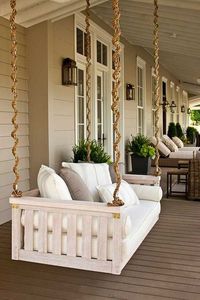 I love this porch swing! I'd never leave my new porch with this in it! -k More