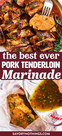 This Pork Tenderloin Marinade is quick and easy to make, and it adds so much delicious flavor. This is a great recipe to use for summer grilling, but it works just as well in the oven or on the stove! | #marinade #porkrecipes #tenderloin #dinner