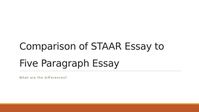 In order to activate prior knowledge students need to be introduced to the STAAR EOC I or EOC II differences in relation to the five paragraph essay they have written prior to English I or II. This realm of upper level thinking will avoid confusion when it comes time for these students to begin writ...