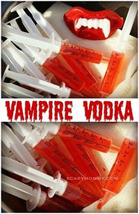 Vampire Vodka - a trick AND a treat! It's a frighteningly delicious Halloween party cocktail idea from the Scary Mommy Recipe Box!