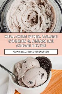 Check out this healthy ninja creami ice cream recipe! Is there anything better than cookies & cream ice cream? I'm pretty much Oreo obsessed! This cookies & cream ninja recipe is made with just four simple ingredients and is lower sugar than the classic cookies and cream ice cream you’ll find in store.