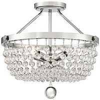 Quoizel Teresa 16"W Polished Nickel and Glass Ceiling Light | www.lampsplus.com