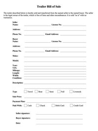 "Trailer Bill of Sale | Travel Semi Full Truck Sale Contract | Auto Dealership Proof of Purchase Receipt | Proof of Ownership Template PDF DOC by ThatTemplateFactory. Personalise this form with your very own business details! - Easy to use! - Digital Download - Beautiful and functional. Fillable Acrobat PDF/Microsoft Word DOC - Fill in the information on your computer or by hand. Send it via email or print it on paper! * Makes record keeping easy! * Adds a more professional look to your business