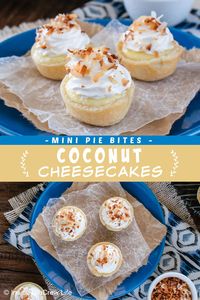 Go on a tropical adventure with our Mini Coconut Cheesecakes. These bites have a flaky crust, a creamy filling, and a topping of whipped cream and toasted coconut. Whether you're a coconut lover or simply have a sweet tooth, this dessert is a must-try.