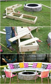 Diy Circle Bench Around Your Fire Pit Garden Pallet Projects & Ideas Grills, Bbq & Fire Pits Patio & Outdoor Furniture