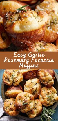 Easy Garlic Rosemary Focaccia Muffins | Cheff Recipes