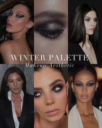 Winter Palette Aesthetic for makeup 🖤 please note, not all of the lovely ladies featured are Winters themselves. You can still take inspiration from their looks. . #coloranalysis #colouranalysis #coloranalyst #winterpalette #truewinter #deepwinter #brightwinter #darkwinter #winterpalettemakeup