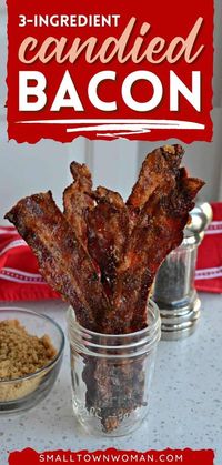 Looking for more Super Bowl party food ideas? Learn how to make Candied Bacon! 3 easy ingredients are all you need for this appetizer recipe. Slightly sweet and slightly spicy, this pig candy is an addicting finger food! Plus, it's more than just a game day snack!