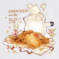 Instagram 上的 Nao：「 how about some cookies and milk in this warm winter? 🍪🥛❄️ . . . #foodillustrator #foodillustration #foodart #foodartist #cookiesandmilk… 」