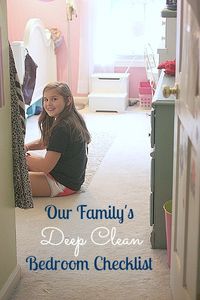 Checklist for Deep Cleaning Bedrooms, but we use this one to help train the kids to know when a room is "guest" ready