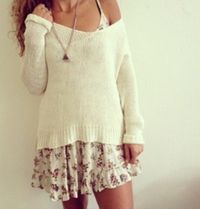 I wouldn't normally pair a sweater and a skirt but I love this!!