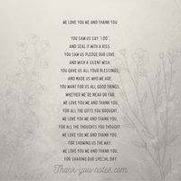 Wedding Thank You Poems#3