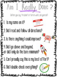 Students should take pride and responsibility in their work whether it is a simple worksheet, or a spelling test! Sometimes they need an extra reminder, or maybe a checklist, to ensure they are putting their best foot forward with all of their work! Print it out, laminate it, and hang it up or give each student their own copy to keep at their desk for constant visual reminders! Send them home to students who are learning remotely, virtual learners should double check their work too!