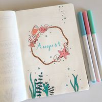 august seashell bullet journal theme #bujo #bujoideas #bulletjournal #bulletjournaling #bulletjournalideas