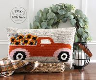 "This is a crochet pattern for The {Fields} Pillow. This crochet pillow cover pattern features a vintage pickup truck with sunflowers in the back. This pattern uses the Intarsia crochet technique. Multiple colors are used at the same time to create this design. A detailed photo tutorial is included if you are unsure how to do Intarsia. Additionally, a video tutorial on Intarsia Crochet is available at https://youtu.be/VyKzt594eOE {Disclaimer} This is a listing for the PDF PATTERN ONLY. This list