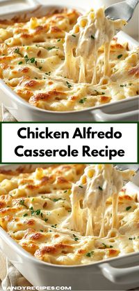 Looking for a delicious casserole recipe? This Chicken Alfredo Casserole is an easy dinner solution that combines creamy sauce and tender chicken, making it the ultimate comfort food for busy families.