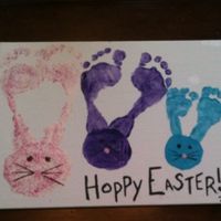 Footprint bunny ears craft