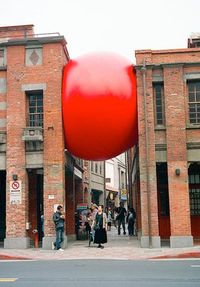 Kurt Perschke - RedBall Project - traveling public art installation has traversed the globe, appearing in many cities.