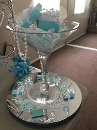 Tiffany blue centerpiece