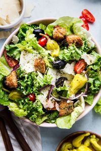 This simple Italian salad is the only side salad recipe you need. It fits perfectly with any pasta dish and finds good company alongside a whole roasted chicken or delicate fish dinner.