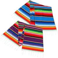 AmazonSmile: Aneco 2 Pack 14 by 84 Inch Mexican Table Runner Mexican Serape Blanket Cotton Colorful Fringe Table Runners for Mexican Party Wedding Kitchen Outdoor Decorations: Home & Kitchen