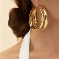 Brand New Women's Chunky Gold Double Row Hoop Earrings Genuine 14k Gold Plated 925 Sterling Silver (Stamped) 2.75" Tall .75" Thick Comfortable & Lightweight Retail Price $300 Buy With Confidence From A Trusted Seller With A 99%+ Feedback Rating! A0149 (Id-892-)